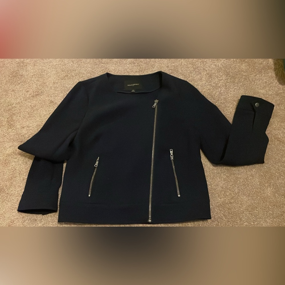 SOLD - Banana Republic Navy Zip-Front Jacket